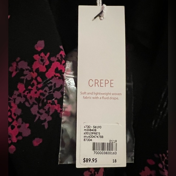 NWT Lane Bryant The Bryant Blazer Jacket Crepe Black Spring Floral Plus Sz 18 - Picture 5 of 9